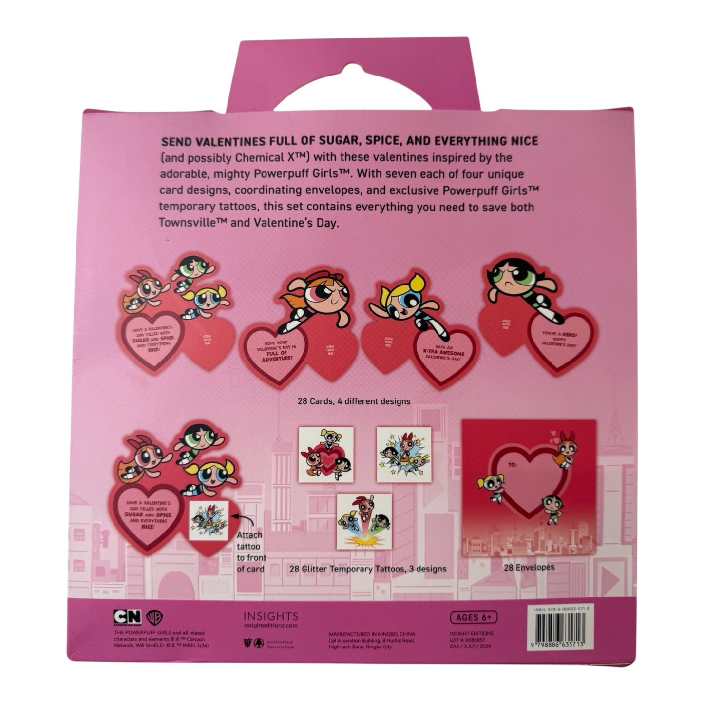 The Powerpuff Girls Tattoo Valentines Set