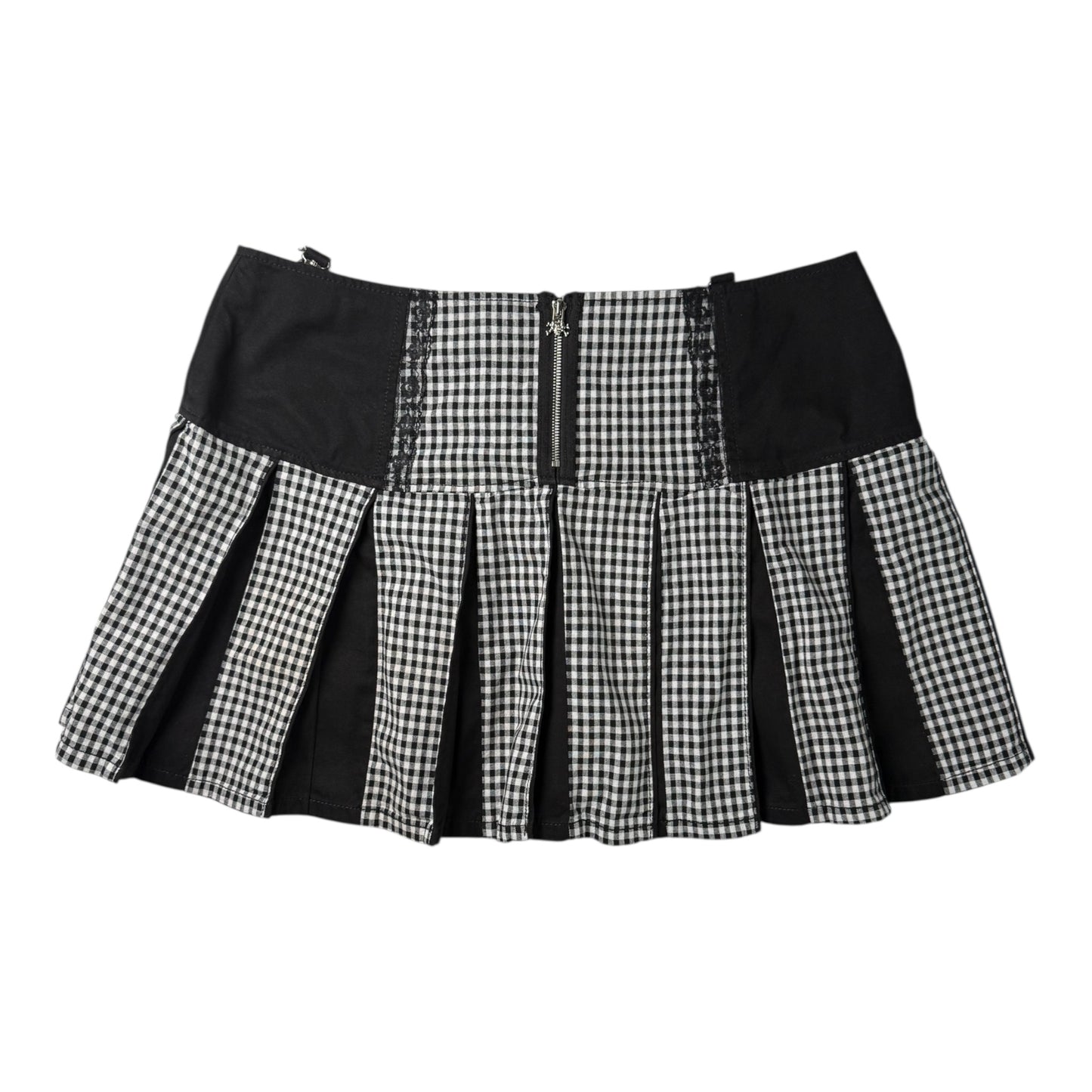 Tripp NYC Lace Detail, Plaid Mini Skirt
