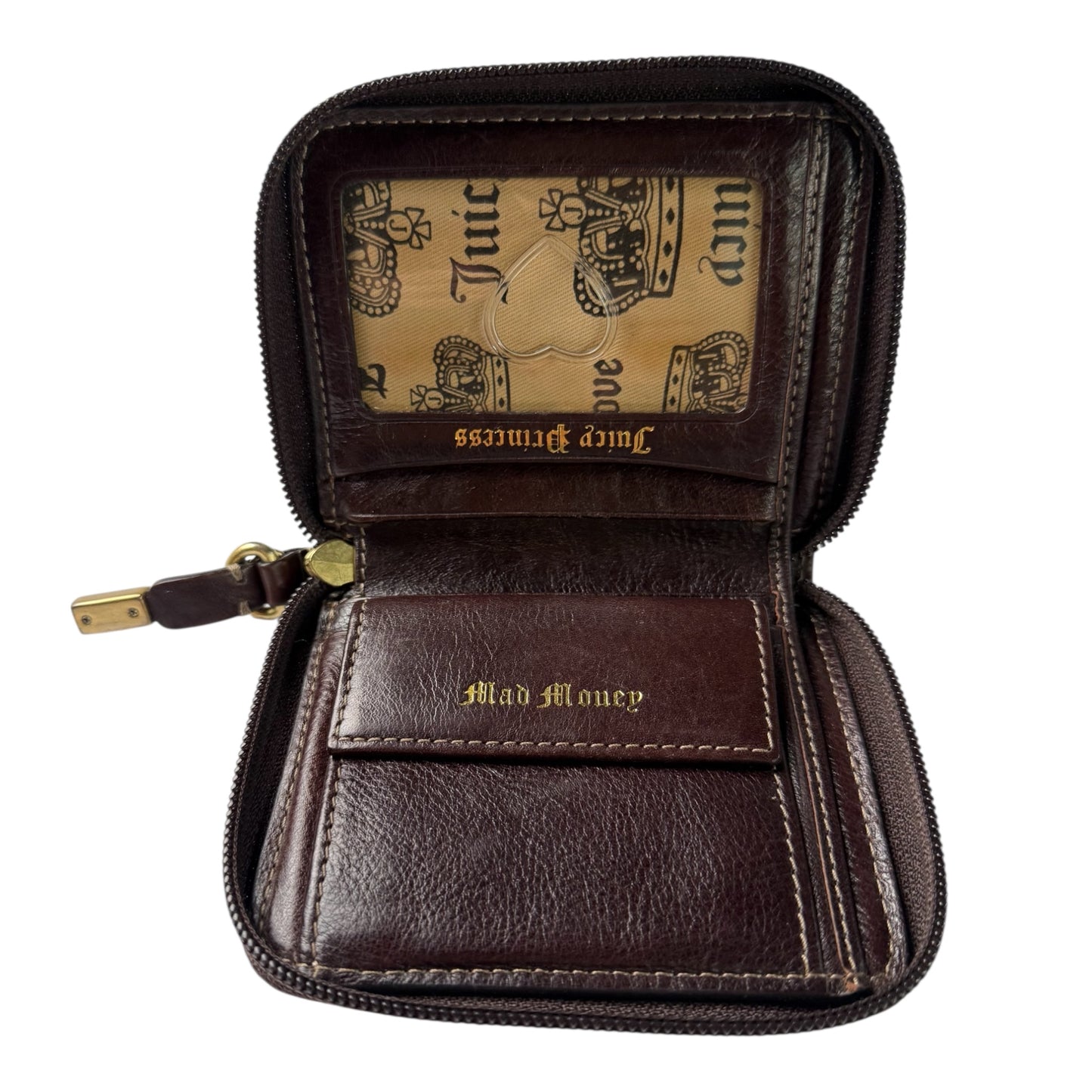 Juicy Couture Brown Flower, Velour Mini Wallet