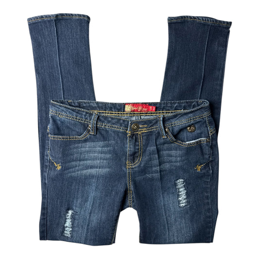 Apple Bottoms Embroidered Blue Script Jeans