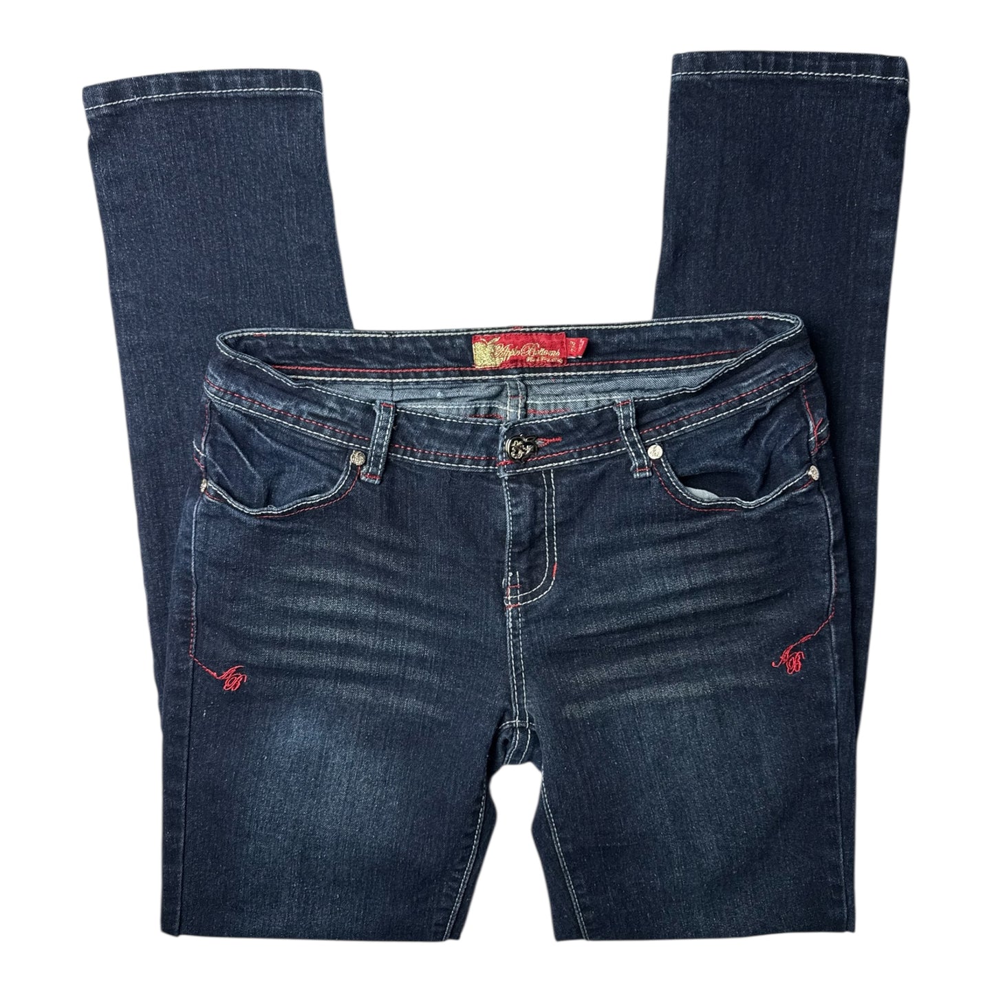 Apple Bottoms Embroidered Red/Yellow Script Jeans