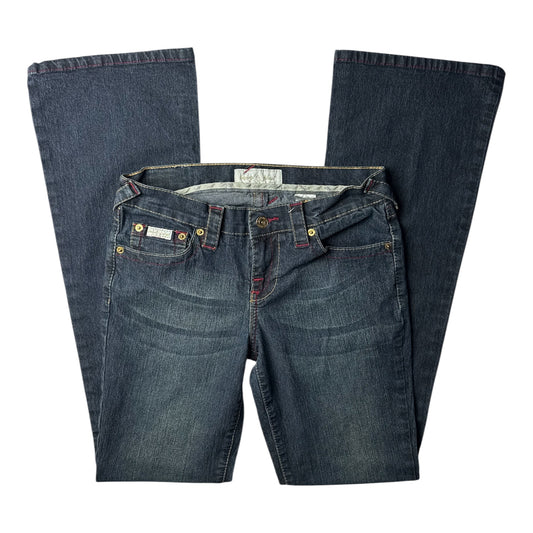 Baby Phat Purple/Gold Embellished-Pocket Logo Jeans