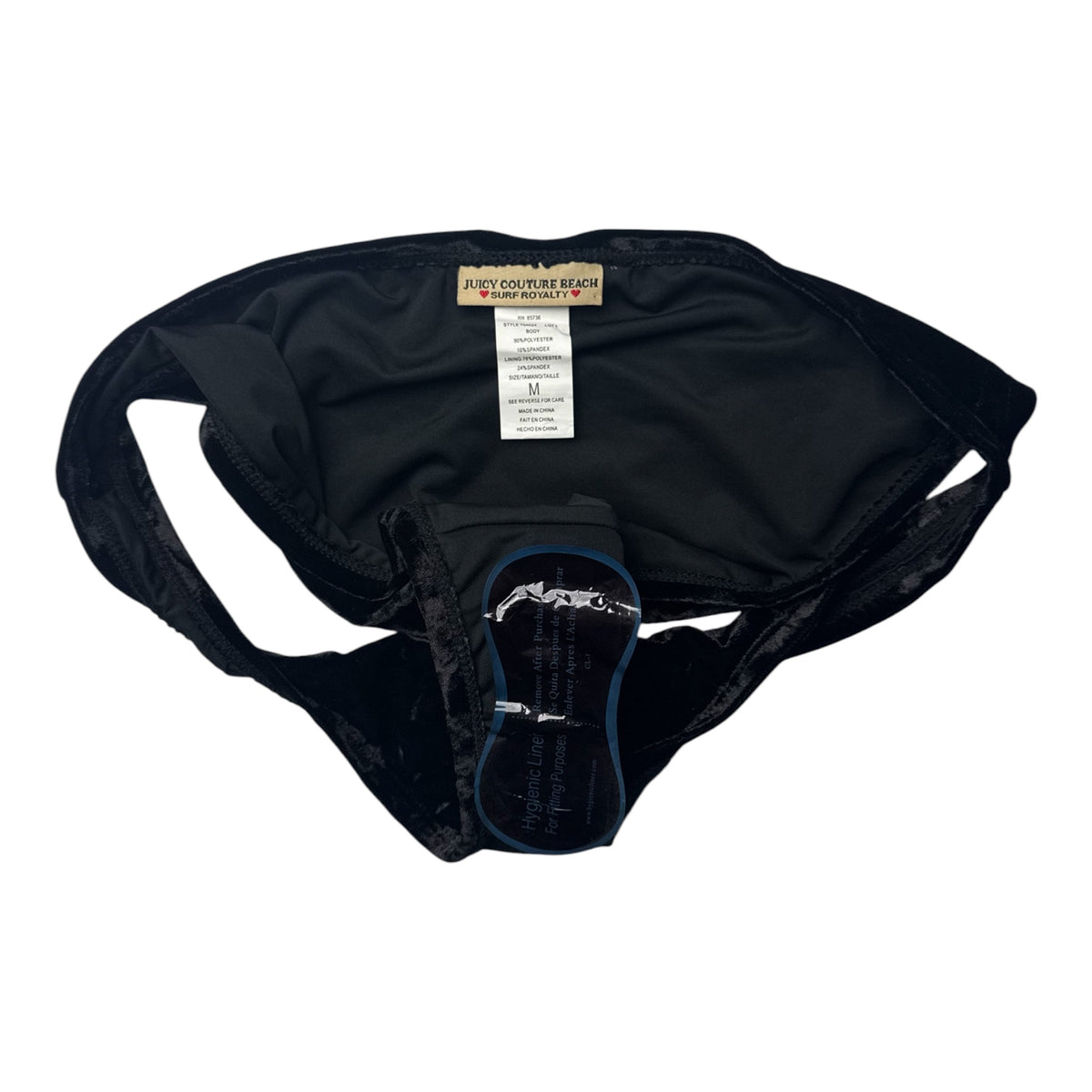 Juicy Couture Beach Surf Royalty Black Velvet Bikini Bottoms