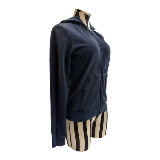 Juicy Couture Navy Blue Zip Up Hoodie w/ 'SMILE 4 JUICY' Graphic