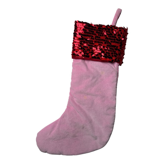 Hello Kitty Pink Christmas Stocking w/ Red Sequin Cuff