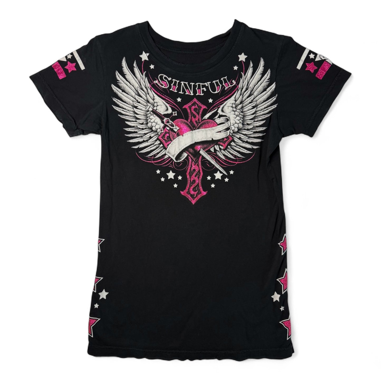 Sinful By Affliction Angel Wings Tee