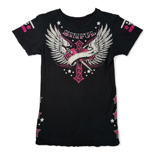Sinful By Affliction Angel Wings Tee