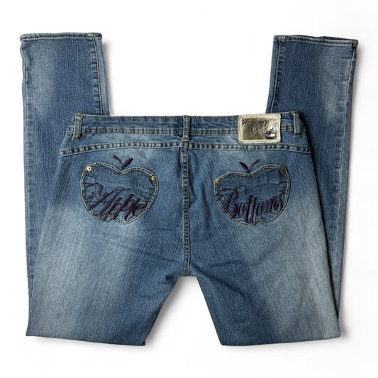 Apple Bottoms Embroidered Script Jeans