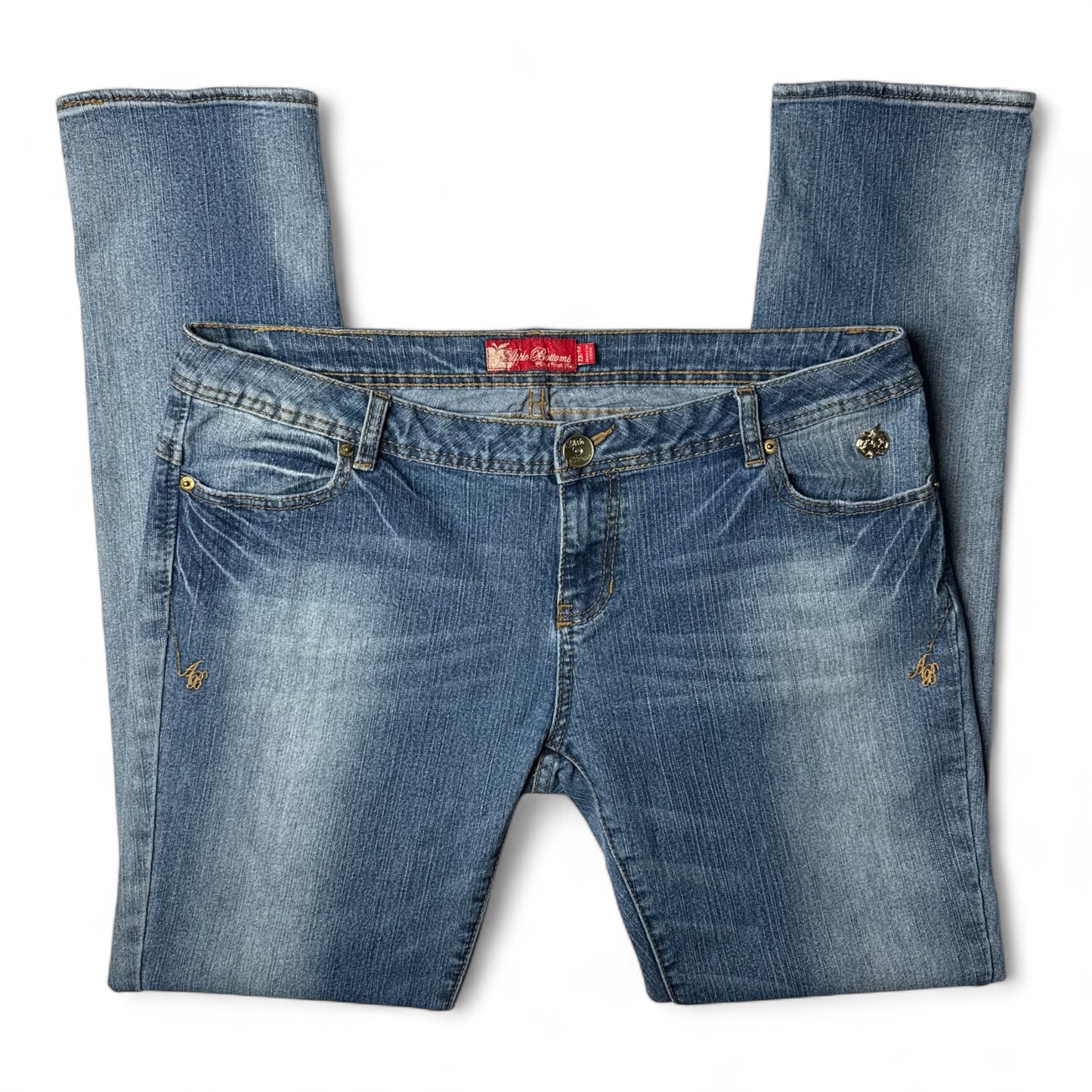 Apple Bottoms Embroidered Script Jeans