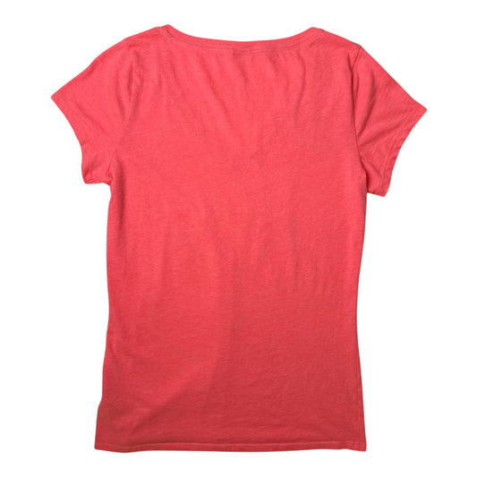 Hollister HCO Cali Coral/Yellow V Neck Tee