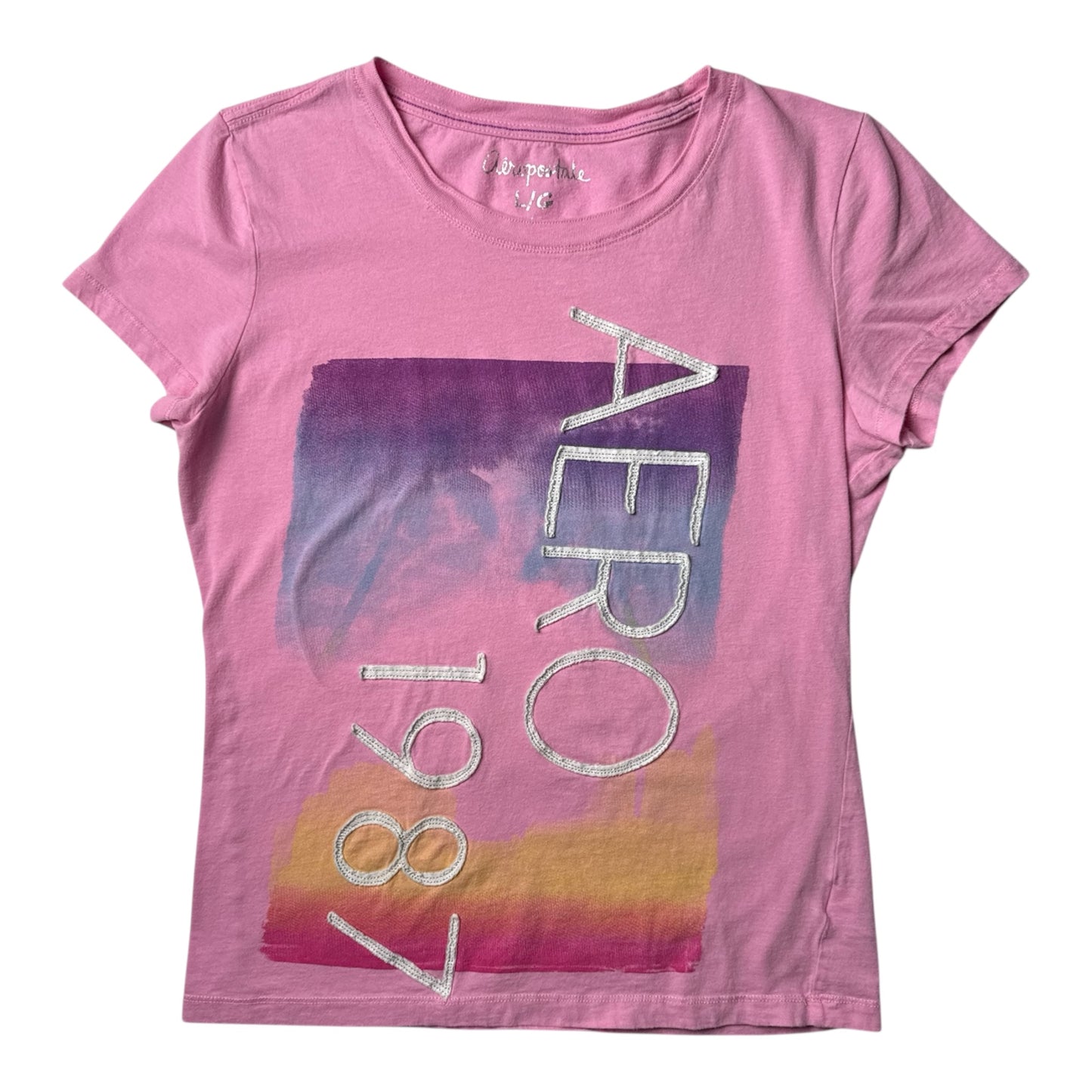 Aeropostale Embroidered Pink Tee