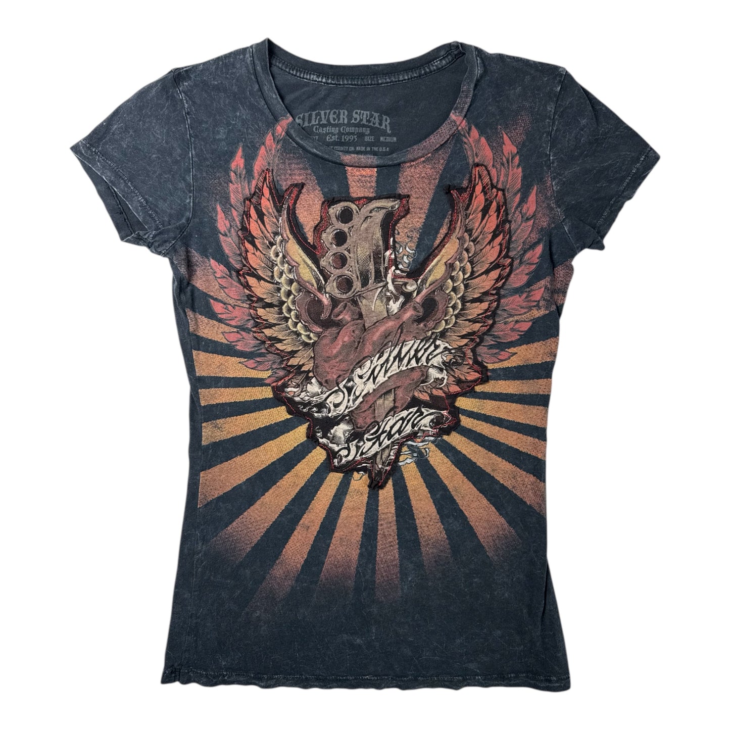 Silver Star Brass Knuckles Embroidered Tee