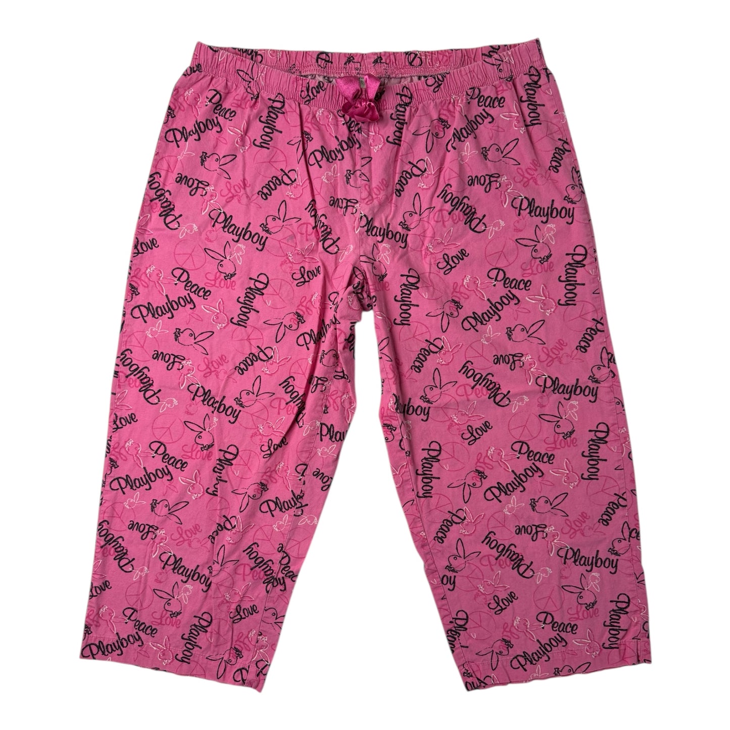 Playboy Peace Love Print Cropped Pajama Pants