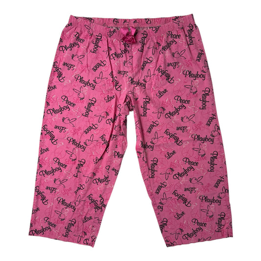 Playboy Peace Love Print Cropped Pajama Pants