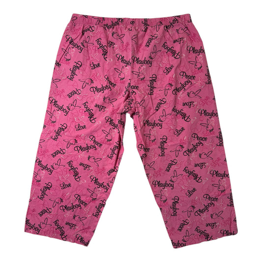 Playboy Peace Love Print Cropped Pajama Pants