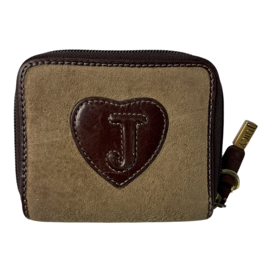Juicy Couture Brown Flower, Velour Mini Wallet