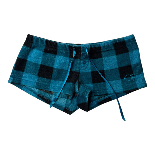 OP Black/Blue Plaid Pajama Shorts