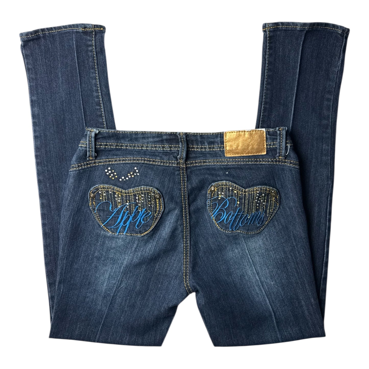 Apple Bottoms Embroidered Blue Script Jeans