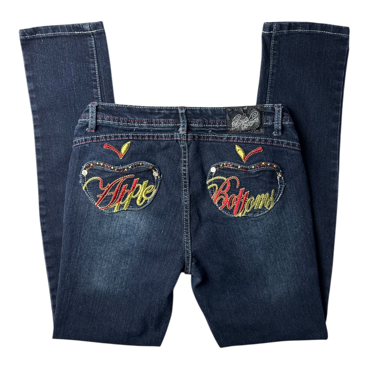 Apple Bottoms Embroidered Red/Yellow Script Jeans