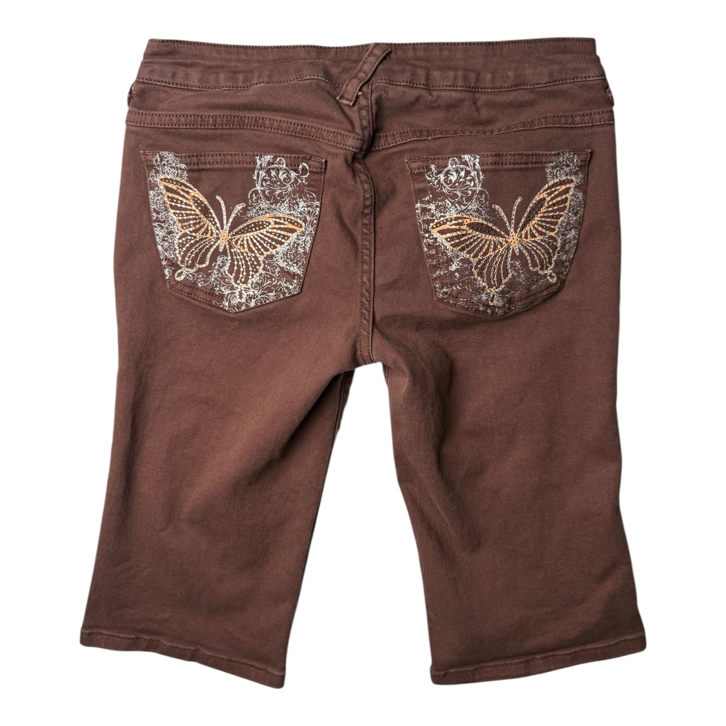Baby Phat Brown Denim Capri Jeans, Butterfly Pocket Detail