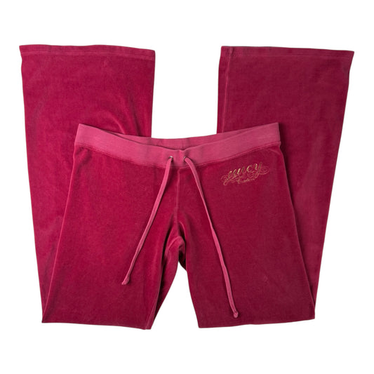 Juicy Couture Script Pink Velour Sweatpants