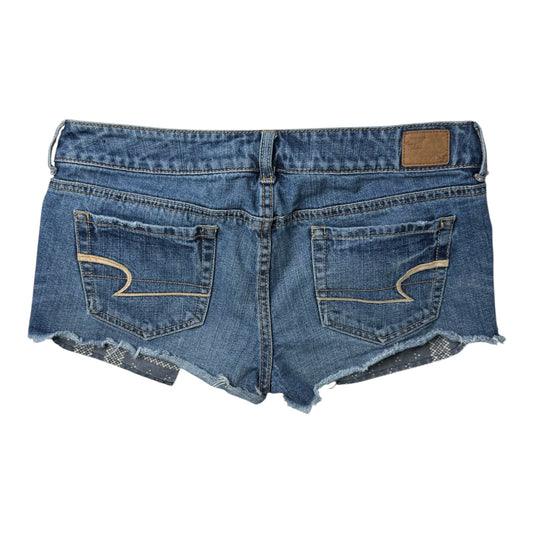 American Eagle Outfitters Low Rise Distressed Blue Jean Shorts