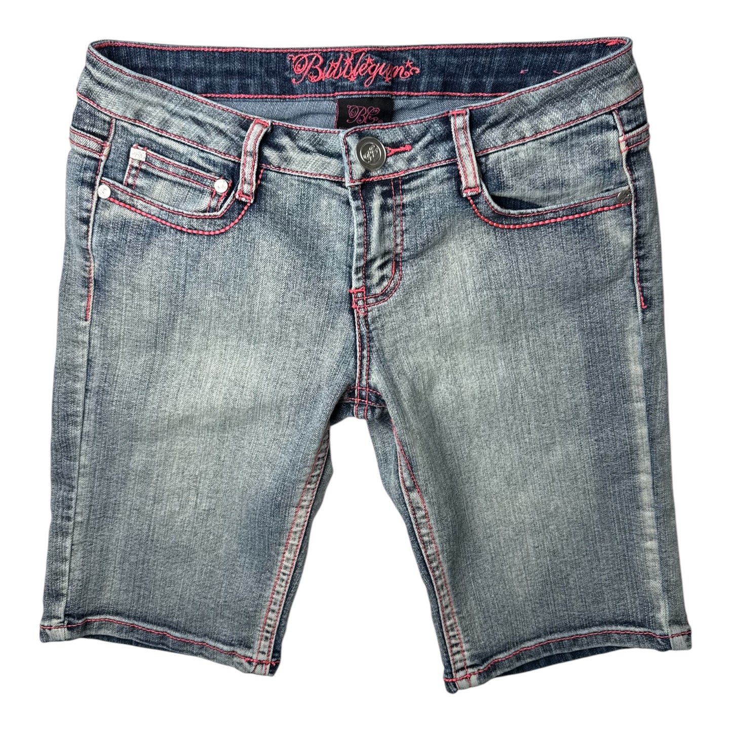 Bubblegum Denim Shorts with Pink Accents
