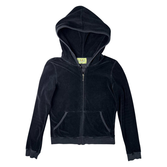 Juicy Couture Black Velour Zip-Up Light Jacket