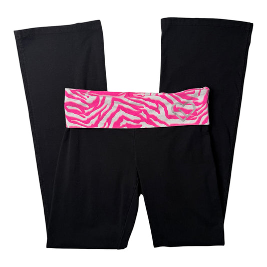 Live Love Dream Pink & White Zebra Fold Over Yoga Pants