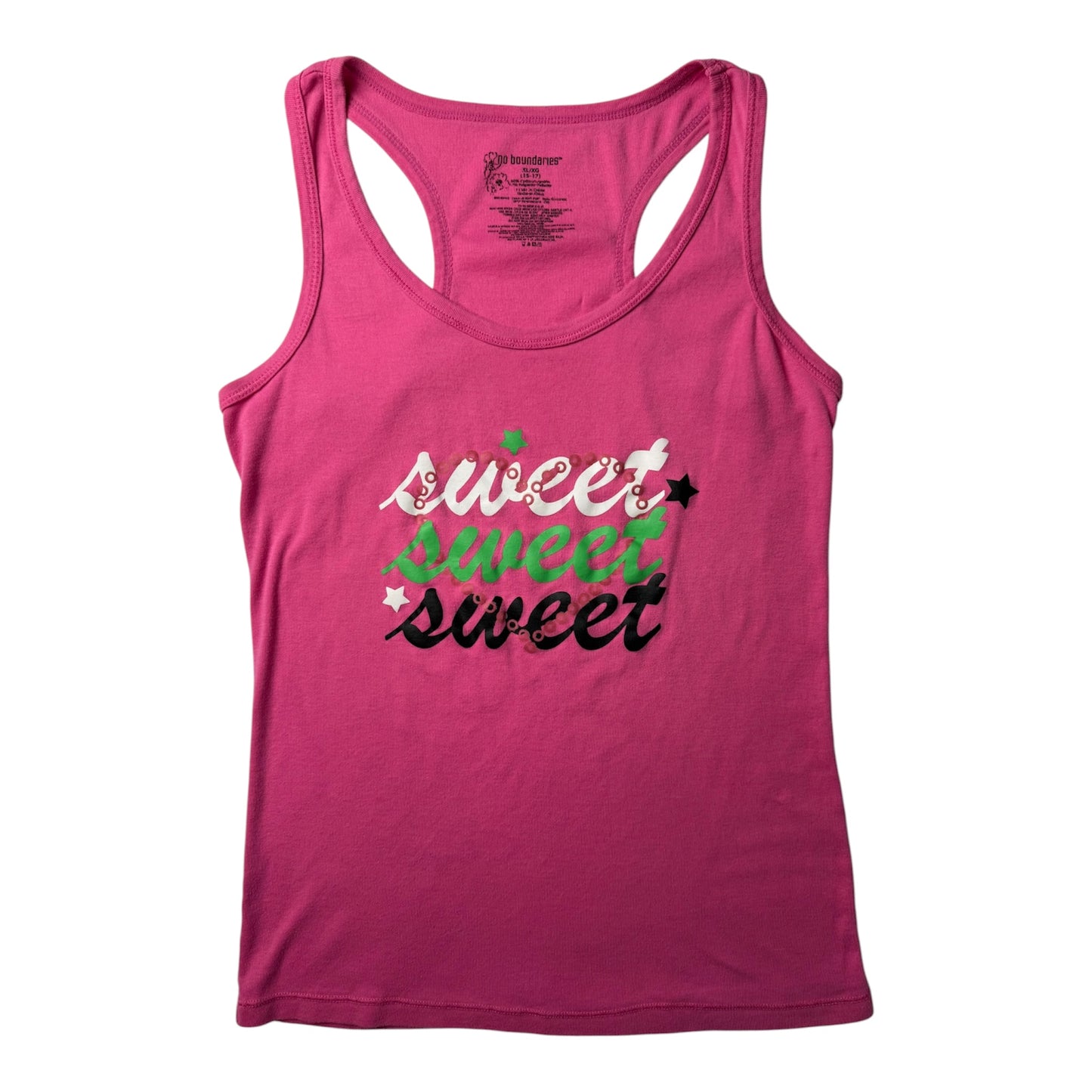 No Boundaries Sweet Script Pink Tank Top
