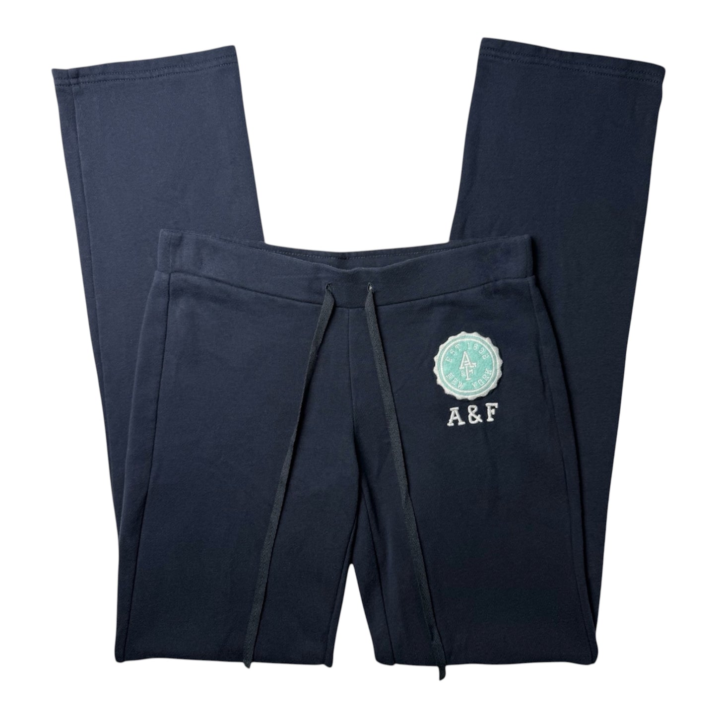 Abercrombie & Fitch Navy Sweatpants with Teal Patch