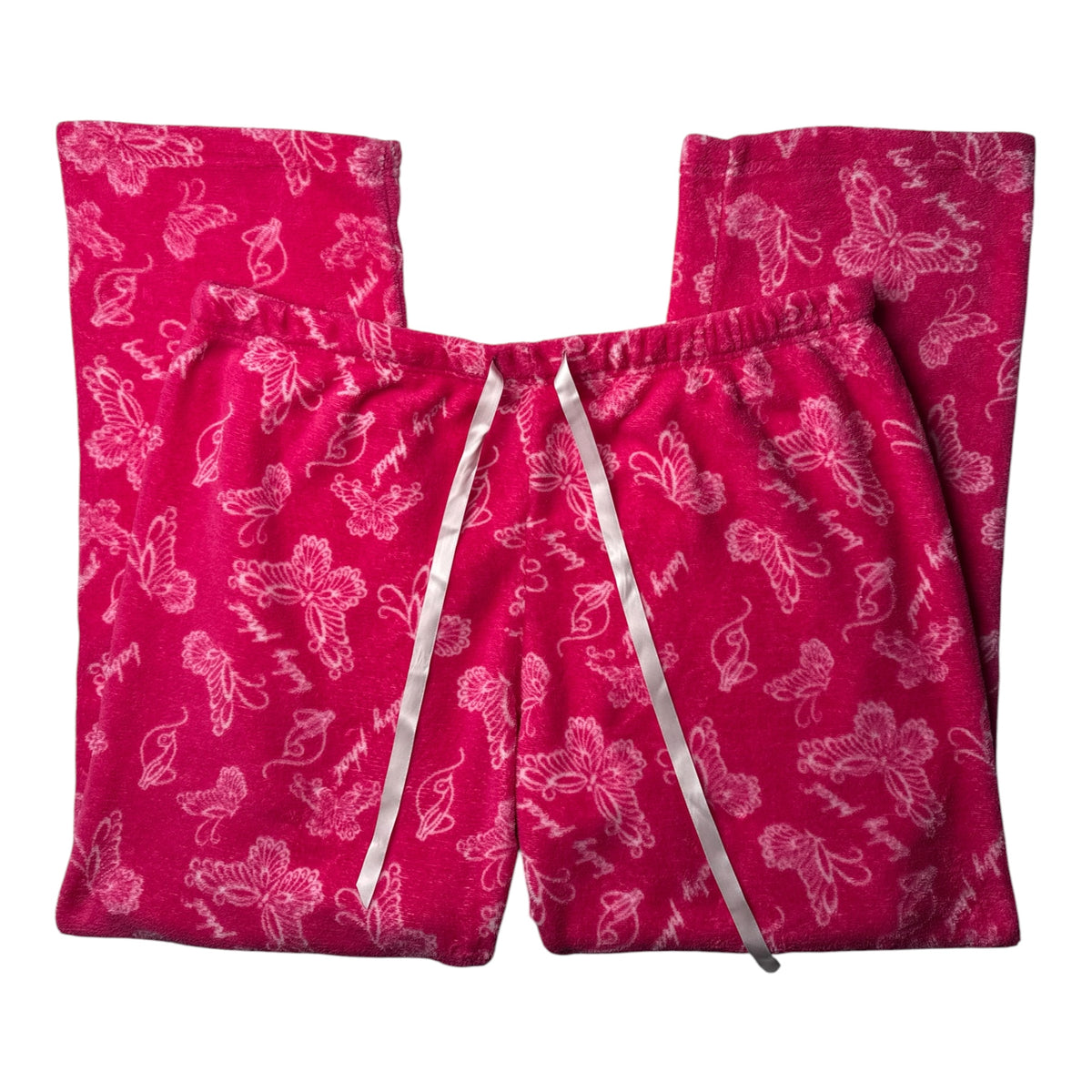 Baby Phat Pink Butterfly Print Fleece Pajama Pants