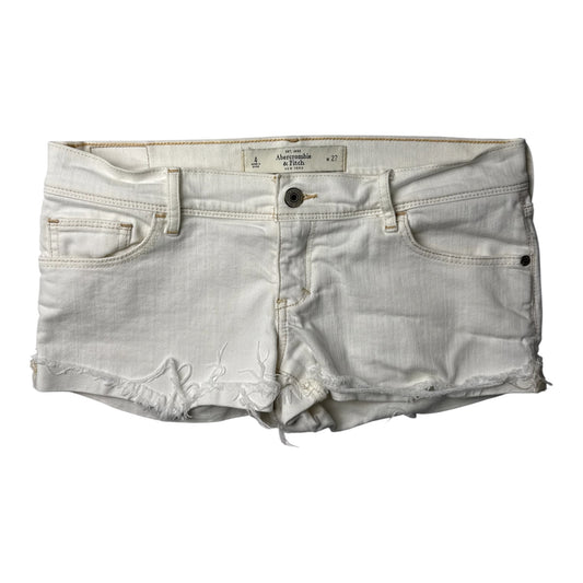 Abercrombie & Fitch Low Rise White Denim Shorts