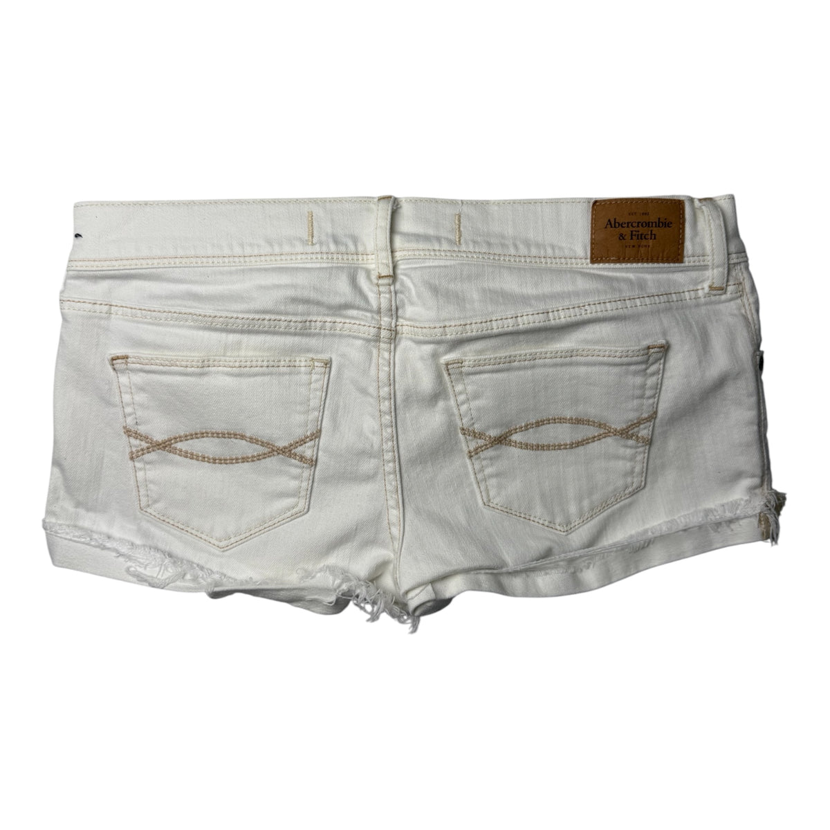 Abercrombie & Fitch Low Rise White Denim Shorts