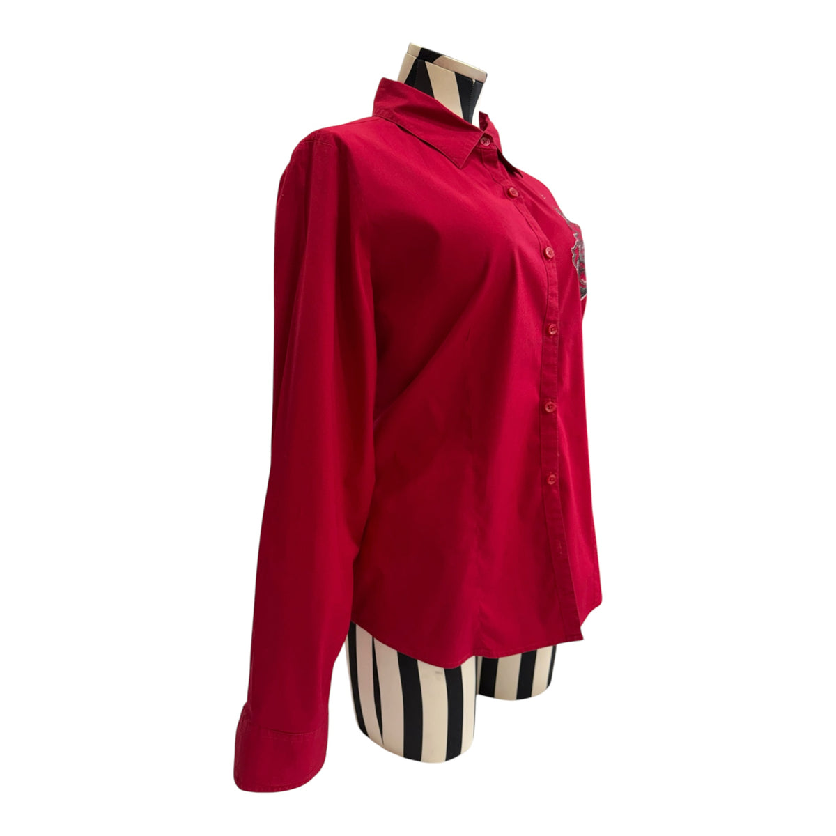 Harley Davidson Red Button-Up Shirt w/ Black Butterfly Graphic on the Back