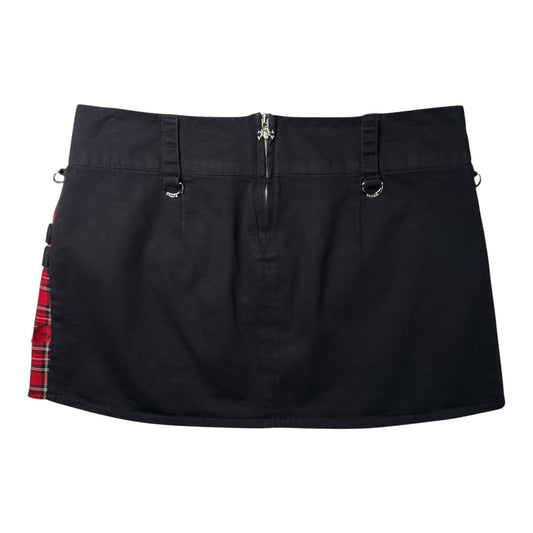 Tripp NYC Black/Red Plaid Mini Skirt w/ Safety Pins & Buckles