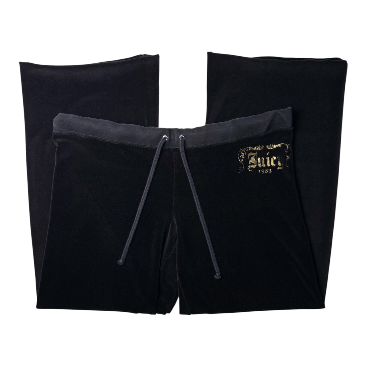 Juicy Couture Black Velour Sweatpants w/ Drawstring Waist