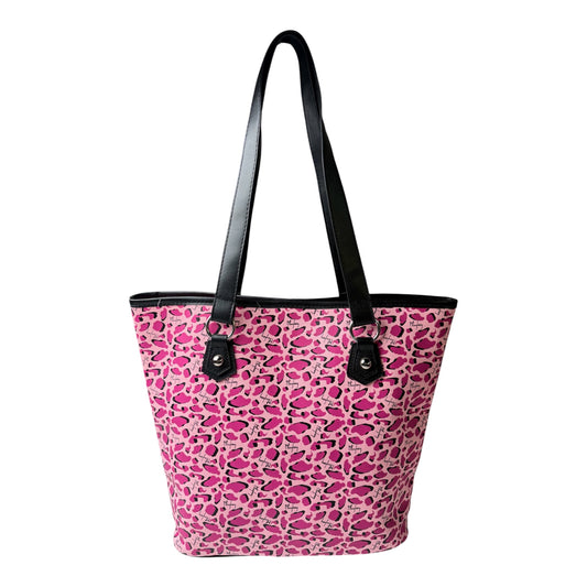 Playboy Pink Leopard Print Tote Bag w/ White Bunny Logo