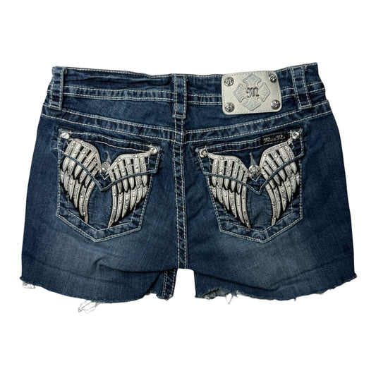 Miss Me Denim Shorts w/ Wing Embroidery on Back Pockets