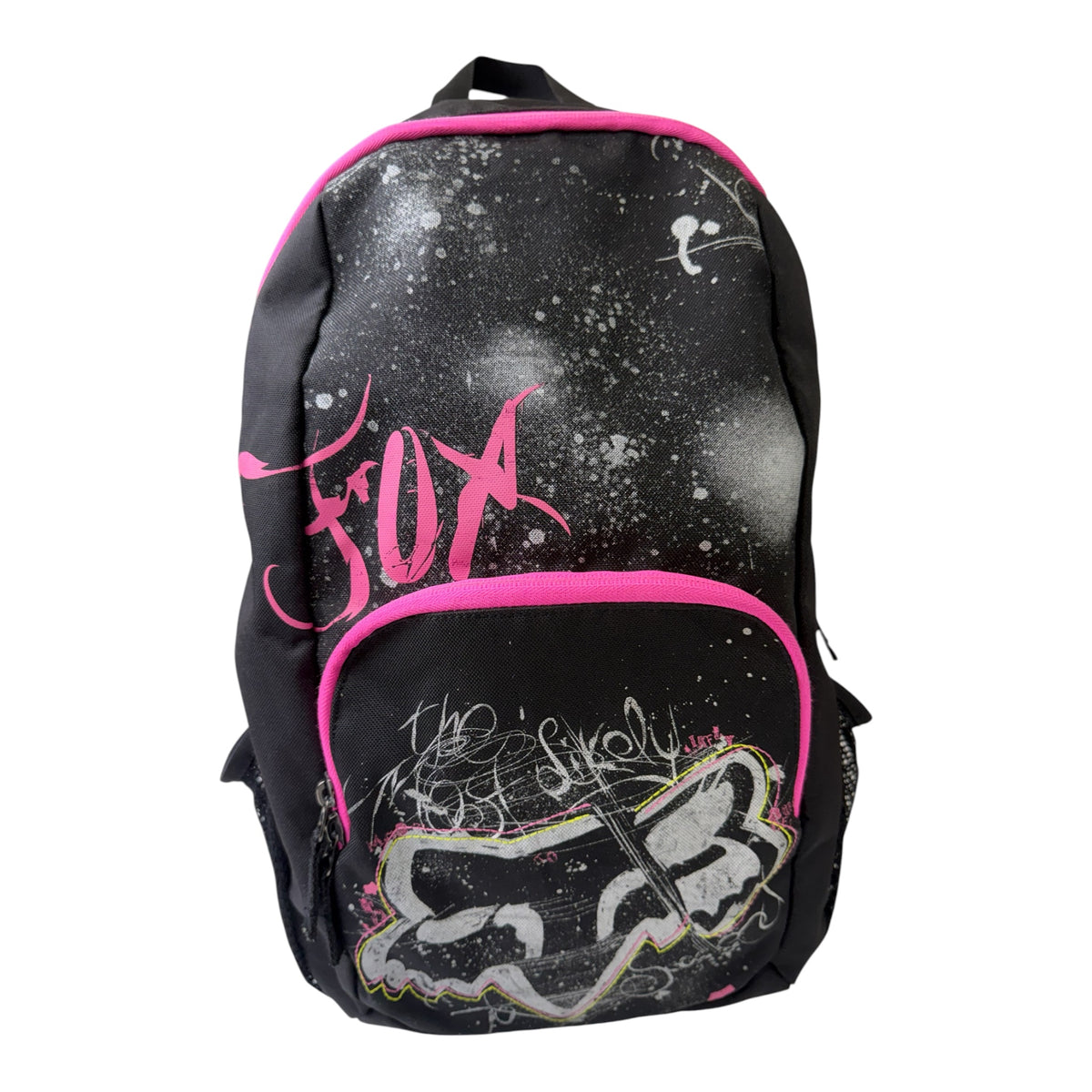 Fox Racing Black & Pink Backpack w/ Fox Head Graphic & Pink 'FOX' Text