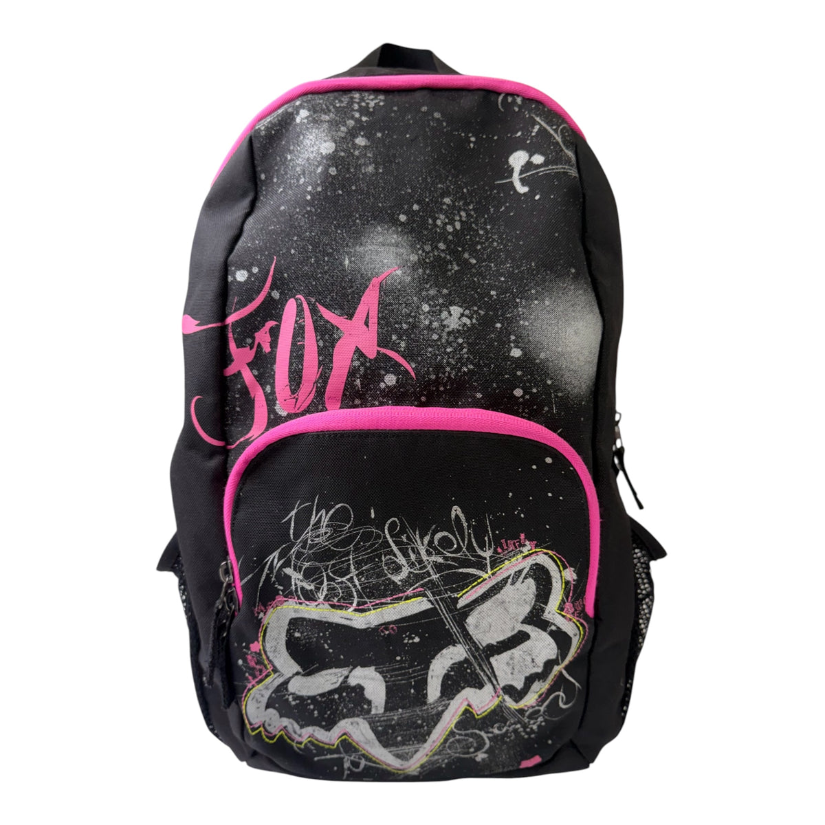 Fox Racing Black & Pink Backpack w/ Fox Head Graphic & Pink 'FOX' Text
