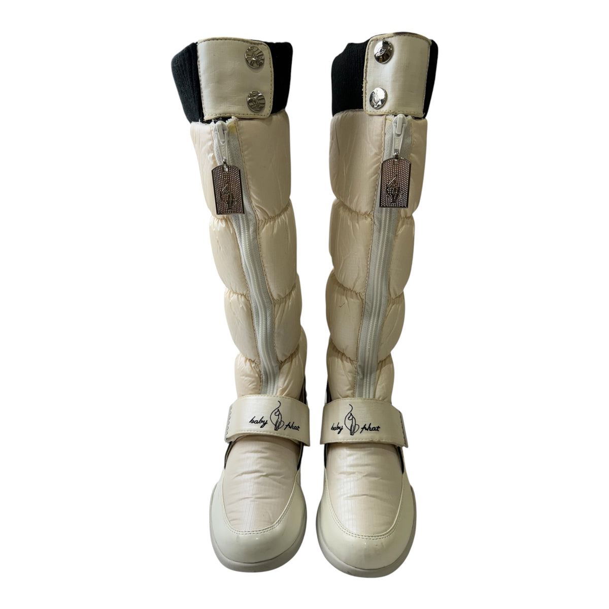 Baby Phat White Knee-High Snow Puffer Boots
