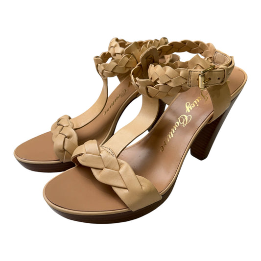 Juicy Couture Nude Leather Braided Strappy Heels