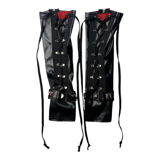 Tripp NYC Black Leather Arm Sleeves w/ Lace-Up Detailing
