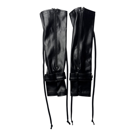Tripp NYC Black Leather Arm Sleeves w/ Lace-Up Detailing