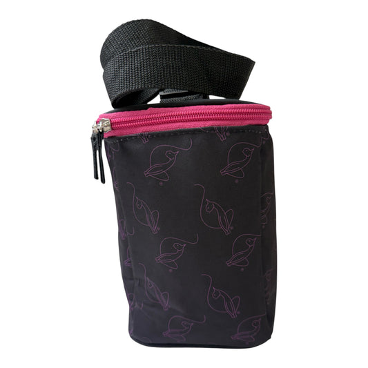 Baby Phat Black & Pink Crossbody Lunch Kit Bag w/ Rhinestone Logo