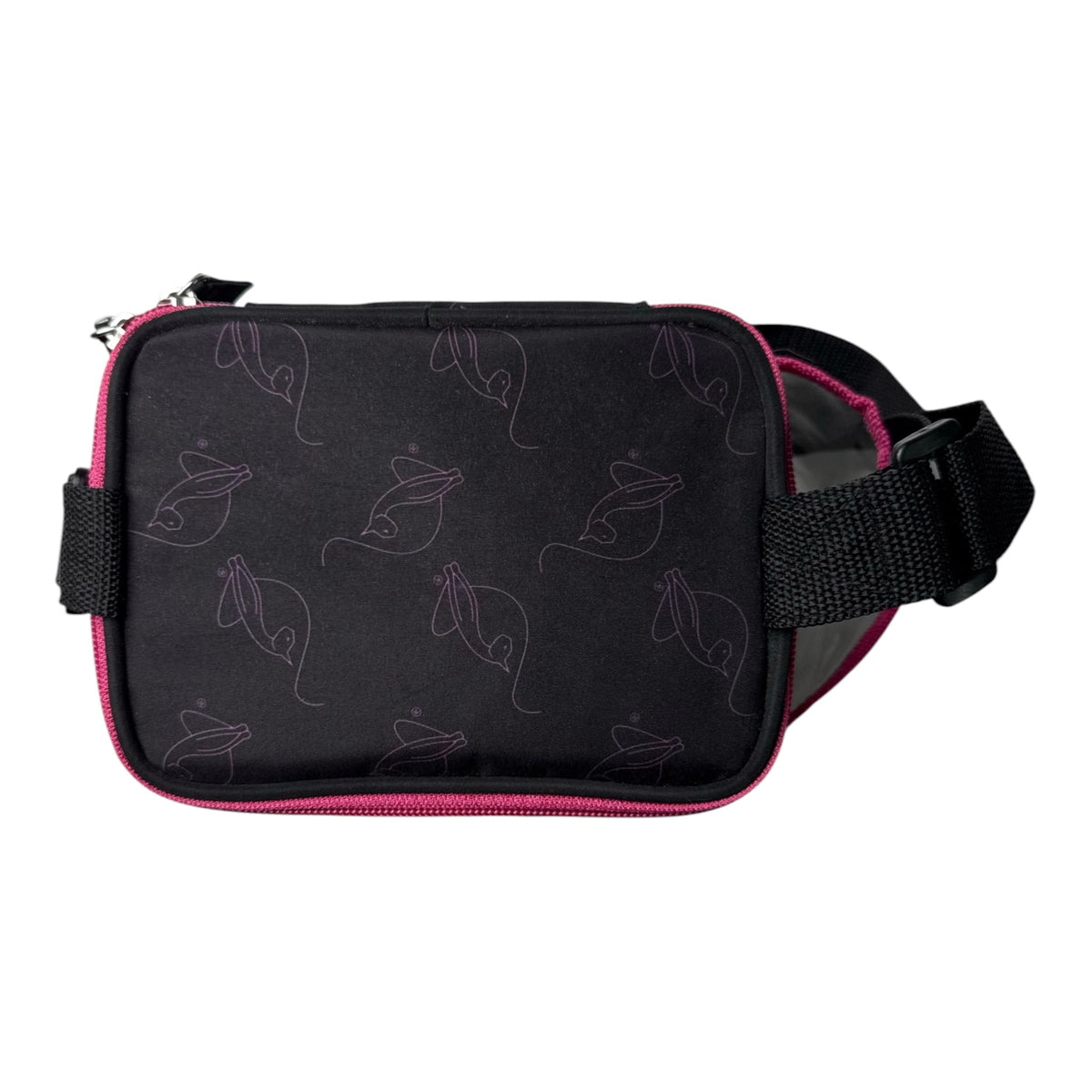 Baby Phat Black & Pink Crossbody Lunch Kit Bag w/ Rhinestone Logo