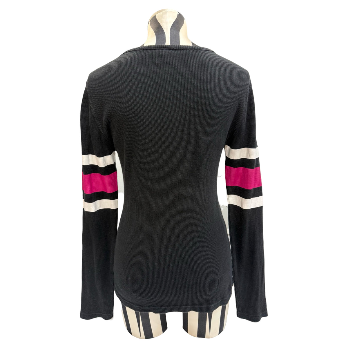 Metal Mulisha Long Sleeve Thermal Top w/ Pink & White Stripes