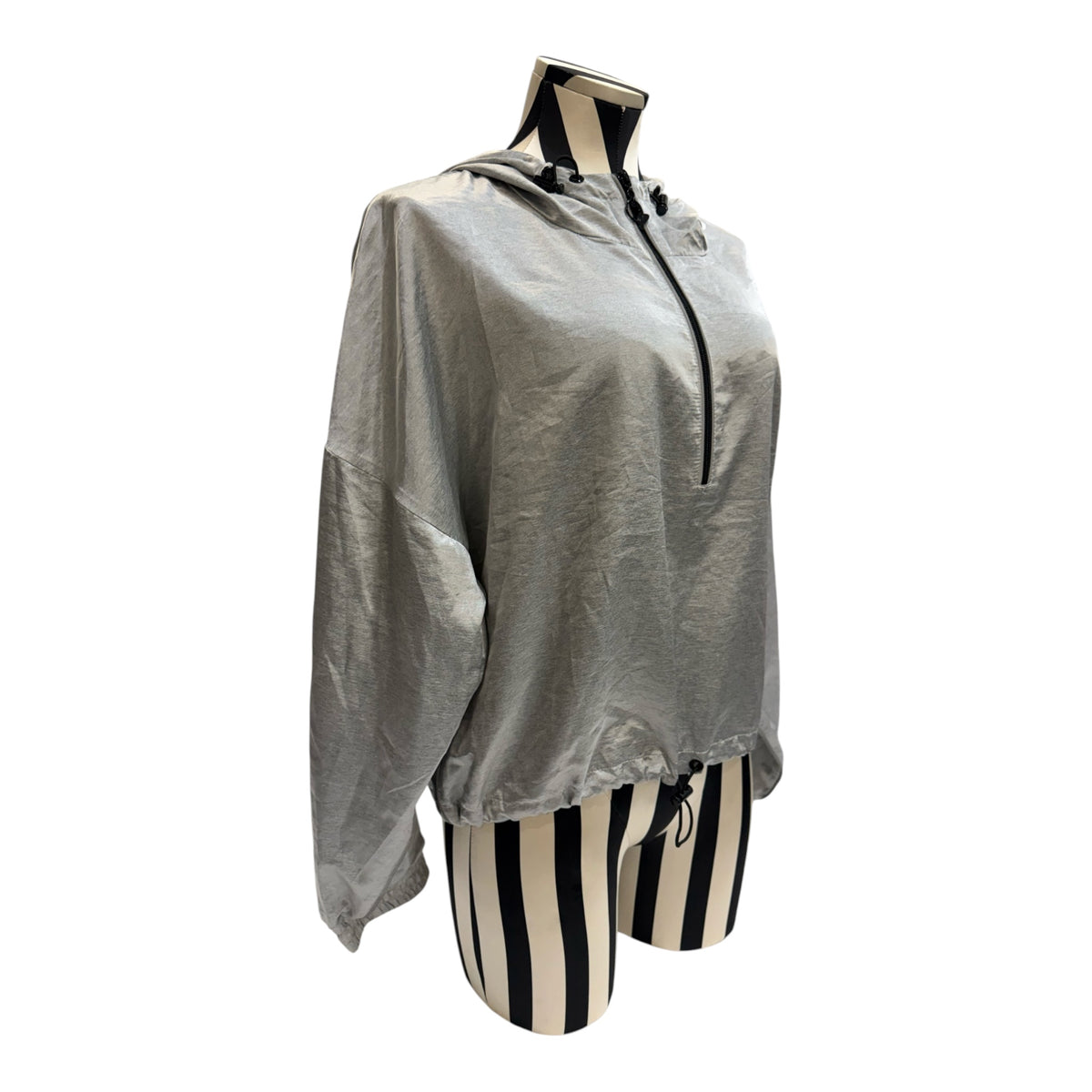 Baby Phat Gray Hooded Cropped Windbreaker Jacket
