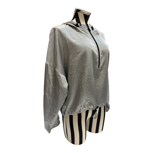 Baby Phat Gray Hooded Cropped Windbreaker Jacket